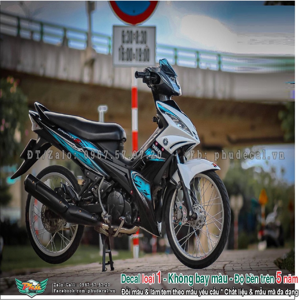 Tem rời exciter 2006-2010 Trắng đen xanh (2)