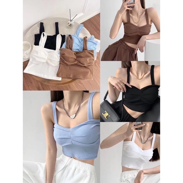 Áo bra gân tăm nhún kèm mút cao cấp,áo kiểu nữ