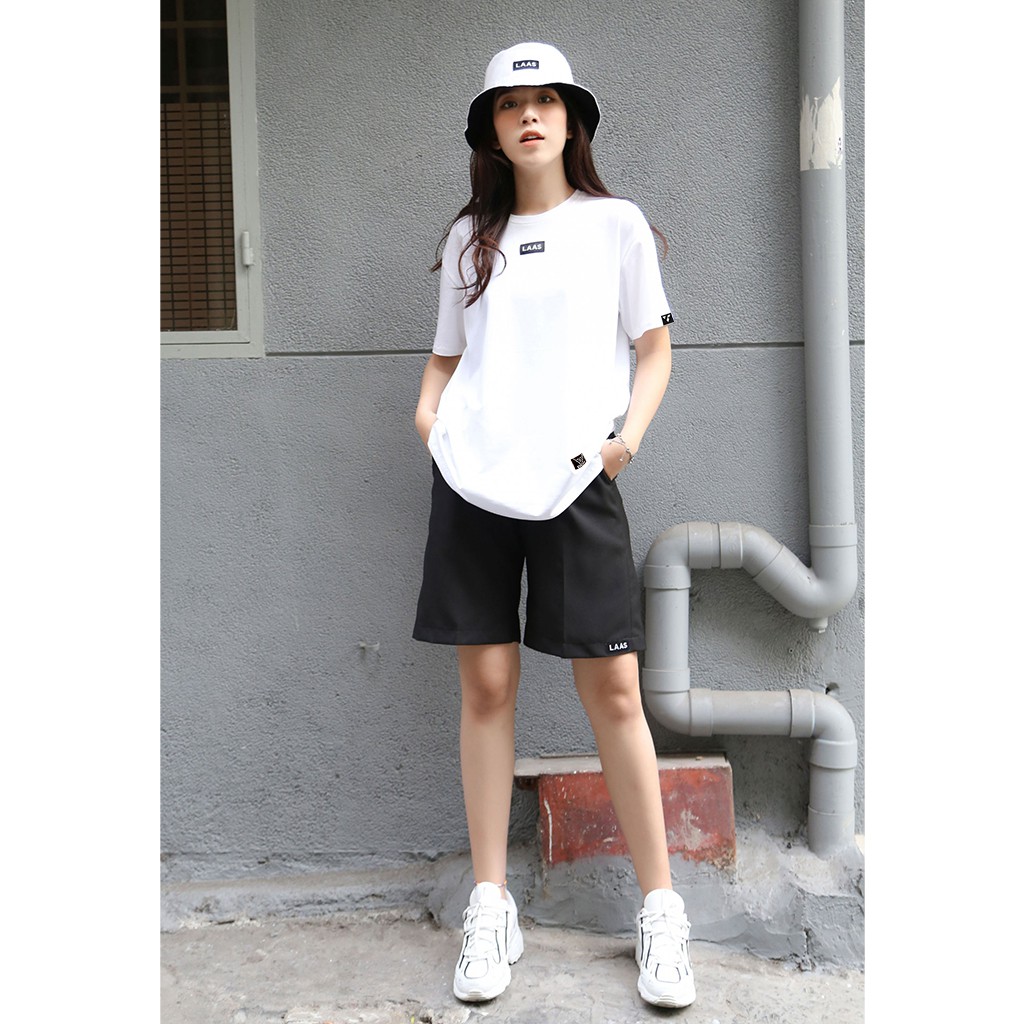 Áo thun UNISEX Tee Basic LAAS Ss1 - Áo Thun Tay Lỡ Streetwear, tags áo dệt, vải cotton 100%.