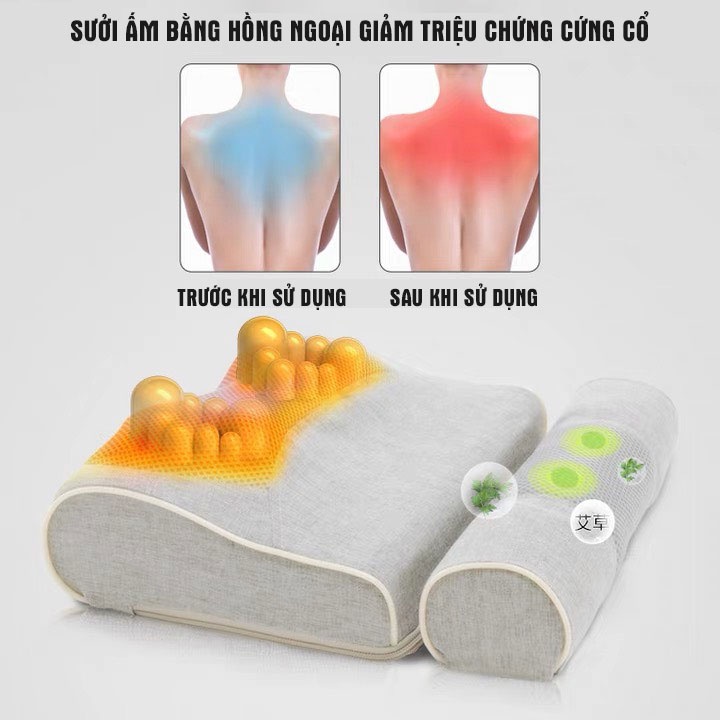 Gối massage cổ vai gáy hồng ngoại, máy toàn thân đa năng cao cấp MAZ5, máy massage trị liệu - BH 12 tháng