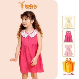  Váy sát nách bé gái Rabity cổ ren họa tiết dễ thương 60003.91071