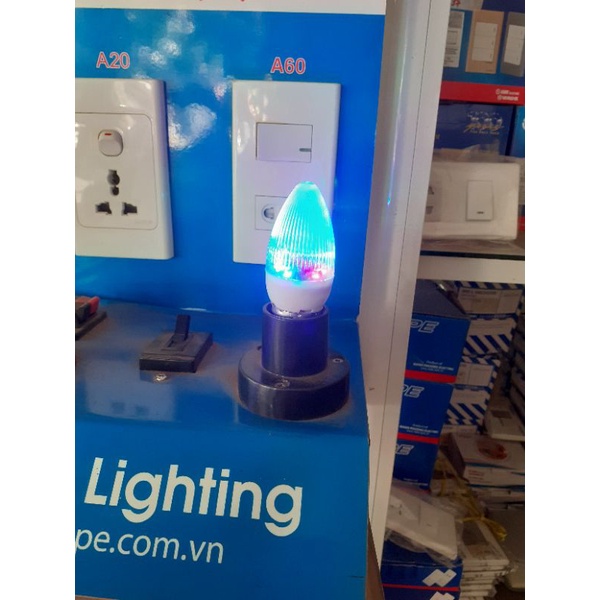 Bóng đèn led nhọn đủ màu đui E27