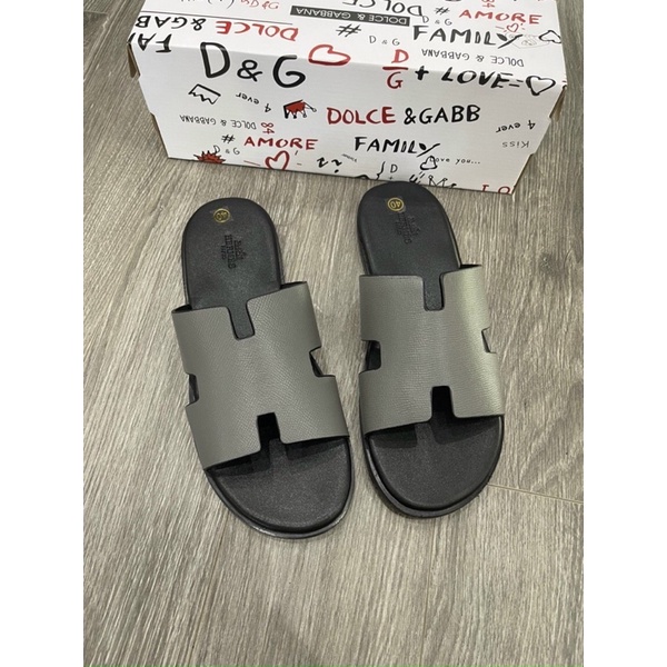 Dép nam chữ H chất da bò thật cam kết