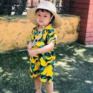 (hàng có sẵn - kho HCM) bộ chuối vàng trái cây nam nữ, gia đình - bộ đi biển kate thái 1 - bộ trái cây gia đình