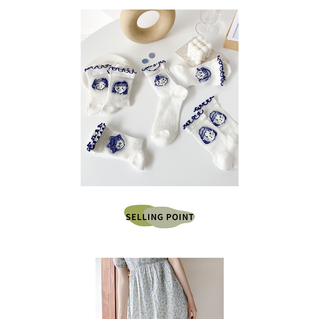 Vớ Lolita Cổ ren cao cổ nữ Phong cách Hàn Quốc Tất lụa Lolita nữ Dễ thương Cute Cao cổ