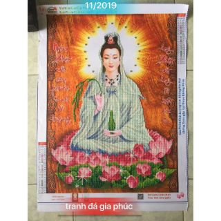 Tranh đá thành phẩm quan âm chưa khung