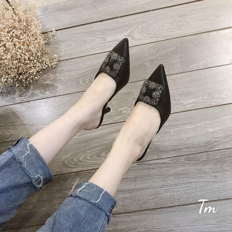 c Guốc Sục 7p Khoá Đá Vuông Da Siêu Mềm Êm Fullbox Cao Cấp