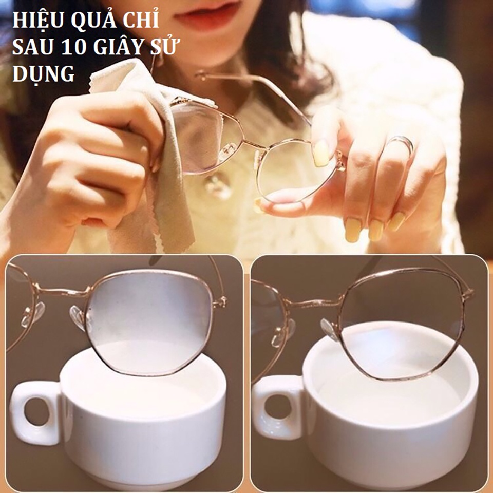 ✅ Khăn Lau Kính Chống Bám Hơi Nước, Chống Bụi, Diệt Khuẩn, Làm Sạch Công Nghệ Nano Nhật Bản