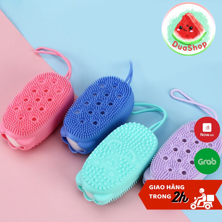 Bông Tắm Silicon Tạo Bọt 2 Mặt Siêu Mềm - Bông Tắm Tẩy Da Chết Thông Minh  🍉Duashop🍉