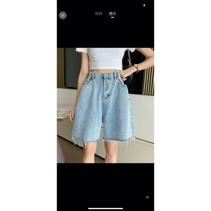 Quần ngố bò kèm khuy