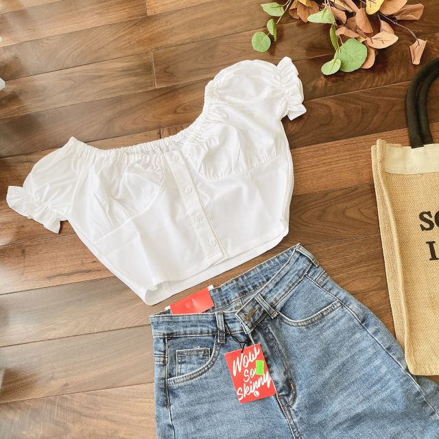 ÁO CROP TRẮNG NHÍU NGỰC