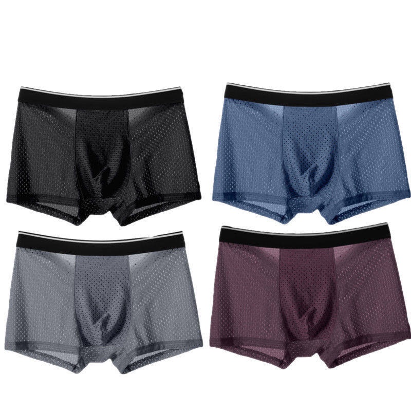 Bộ 4 Quần Lót Boxer Nam Chất Liệu Cotton Thoáng Khí