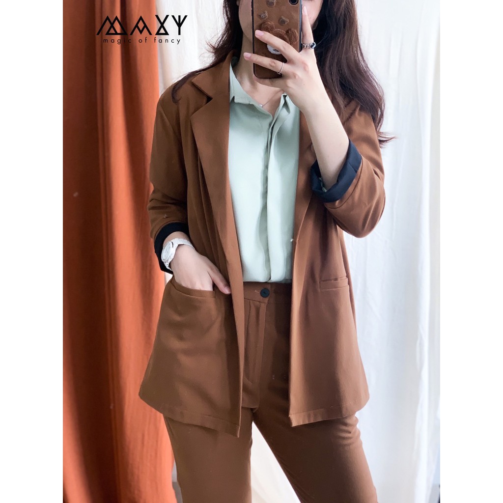 Áo khoác blazer phong cách Hàn Quốc browny blazer Maxy Workshop | BigBuy360 - bigbuy360.vn