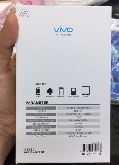 Tai Nghe 100% Chính Hãng Vivo Xe680 Vivo V11 / V5 / V7 / V9 / Y83 / Y71 / Y55