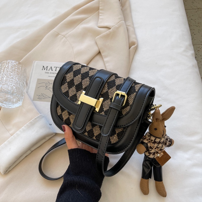 Túi đeo chéo vai IELGY họa tiết hình thoi nhỏ nhắn thời trang phổ biến