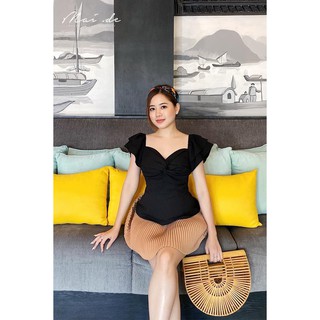 MAI.DE Áo xoắn ngực trắng Vinto