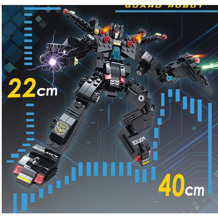 BỘ ĐỒ CHƠI CẢNH SÁT,Lắp Ghép OTO, ROBOT, Lắp Ráp Xe Swat, bộ xếp hình city police XP063