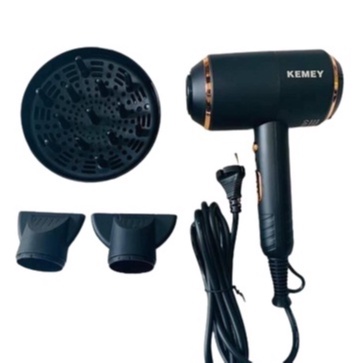 Máy Sấy Tóc Bảo Vệ Chăm Sóc Tóc 3 Tốc Độ Sấy Kemey, 3 đầu thay chính hãng