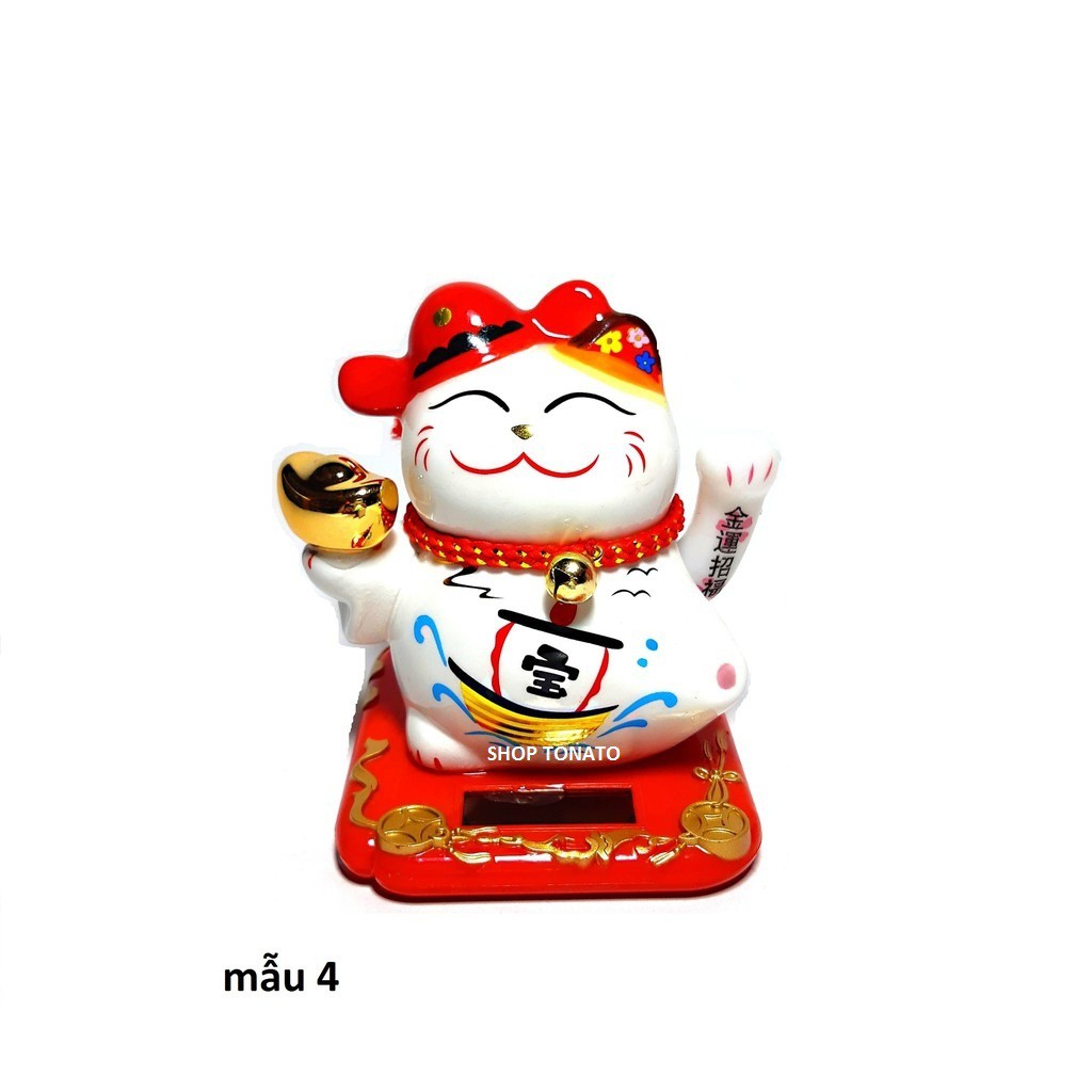 (MUA NHIỀU GIẢM GIÁ)MÈO THẦN TÀI, MÈO MAY MẮN MANEKI NEKO HF19014 NĂNG LƯỢNG MẶT TRỜI VẪY TAY CAO 10CM | BigBuy360 - bigbuy360.vn