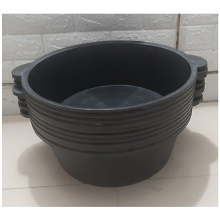 10 chậu/xô đựng nước, đựng đồ, máng ăn, chậu rửa bát, chậu giặt, có quoai, kích thước 46x40x14cm - màu đen