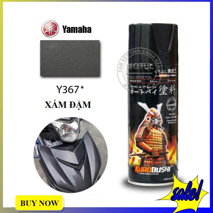 Combo 3 sơn Samurai màu xám đậm (gồm Y367 - UCH210 - K1K - Giấy nhám P800)