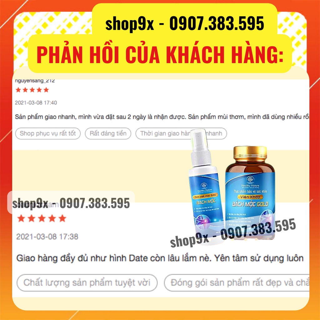 (Chính Hãng) Combo Xương Khớp Bách Mộc Gold Hộp 60 Viên &amp; Tinh Chất Xoa Bóp 60ml I'm Nature