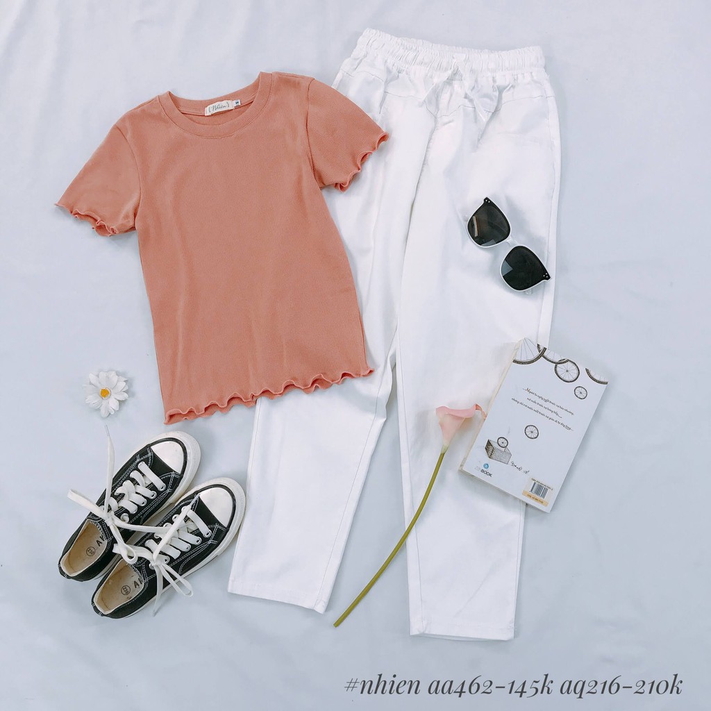 [Mã FADIRECT20 giảm 20K đơn 150K] Quần Kaki Nữ Eo Chun Nhienvintage_ Aq216 | BigBuy360 - bigbuy360.vn