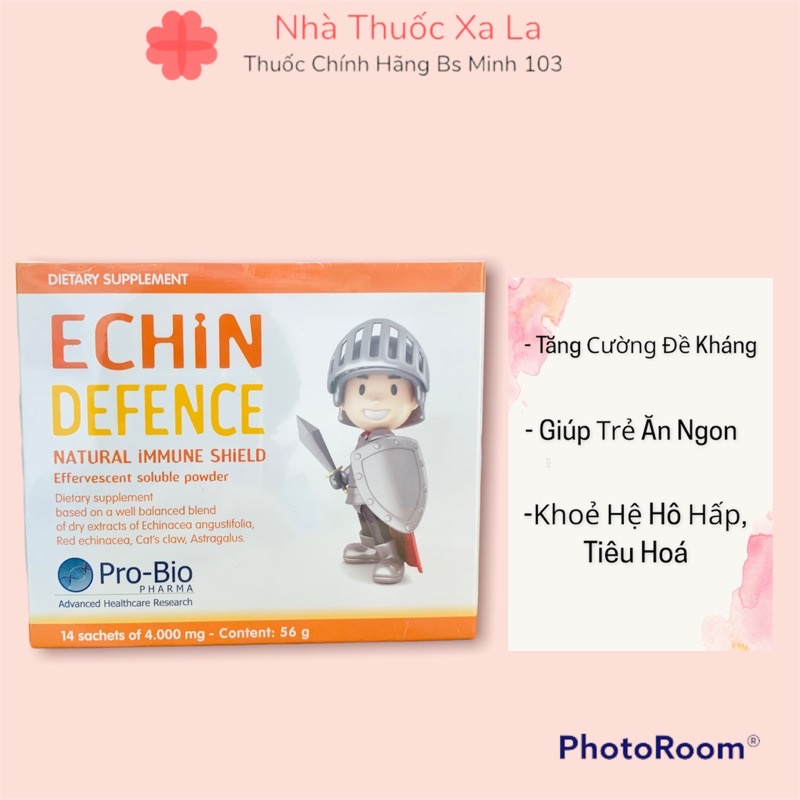 Echin Defence - Hỗ Trợ Tăng Cường Sức Đề Kháng Cải Thiện Tình Trạng Hay Ốm Vặt Ở Trẻ Hộp 14 Gói
