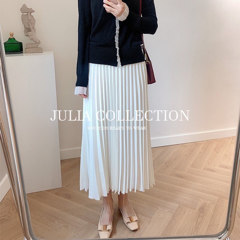 (sẳn) Chân váy xếp ly màu Trắng 2 lớp rất đẹp (PLEATED SKIRT) | BigBuy360 - bigbuy360.vn