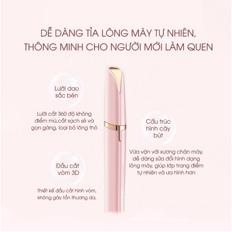 Bút Tỉa Lông Mày Mini Bỏ Túi Cao Cấp - Dụng Cụ Tẩy Lông Mày Mini Tự Động - Bảo Hành 12 Tháng