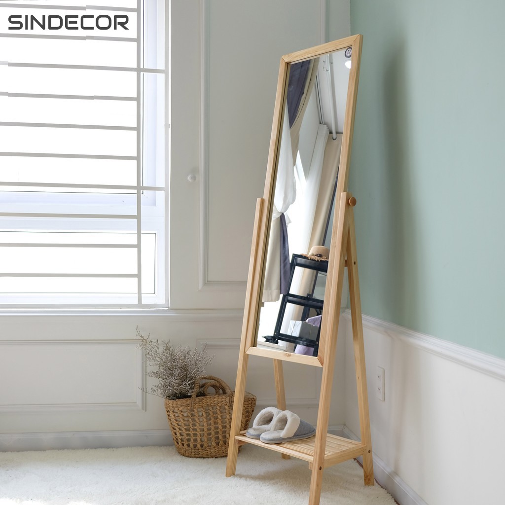 Gương Soi Toàn Thân Phối Kệ Shelf Mirror Nội thất kiểu hàn lắp ráp