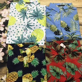 Áo SƠ MI HOẠ TIẾT TRÁI THƠM