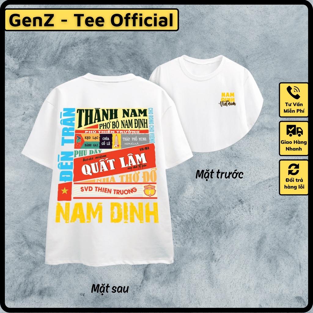 Áo Thun Local Brand Tỉnh Nam Định, Áo 63 Tỉnh Thành Nam Nữ Form Rộng Unisex Genz Cá Tính