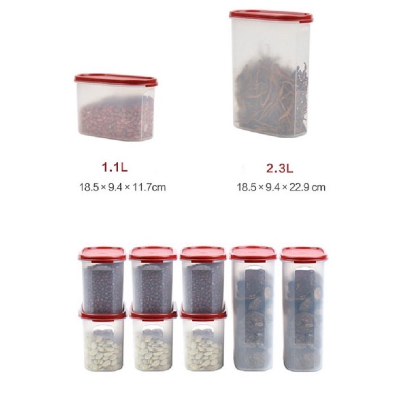 Bộ Trữ Khô Tupperware Hộp Khô Kệ Bếp Modular Mate Oval Cao Cấp Chính Hãng đựng đc ngăn mát