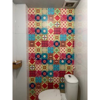 Set 32 ô decal gạch bông dán tường, dán bếp