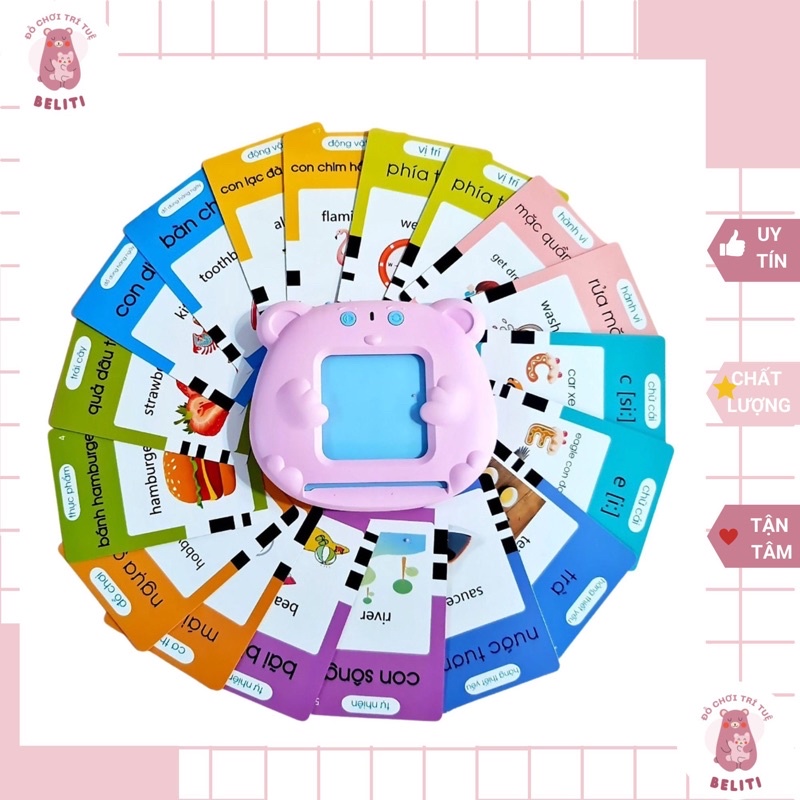 Máy Đọc Thẻ Flashcard Tiếng Anh Việt Song Ngữ 510 từ vựng cho bé Tuệ Minh