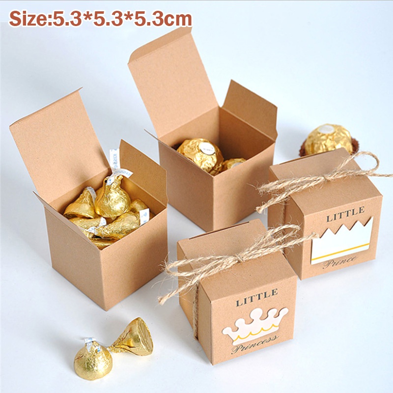 Bộ 10 Hộp Giấy Đựng Kẹo Thiết Kế Dễ Thương Cho Tiệc Sinh Nhật