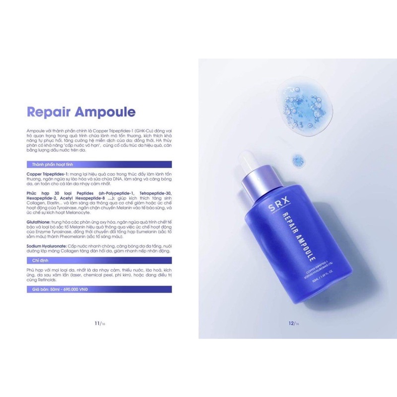 [-10%] SRX Repair ampoule phục hồi da chứa GHK-Cu