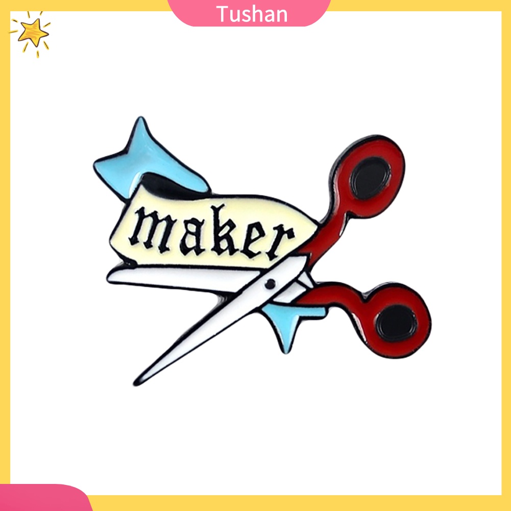 Trâm Cài Áo Hình Kéo Và Ruy Băng