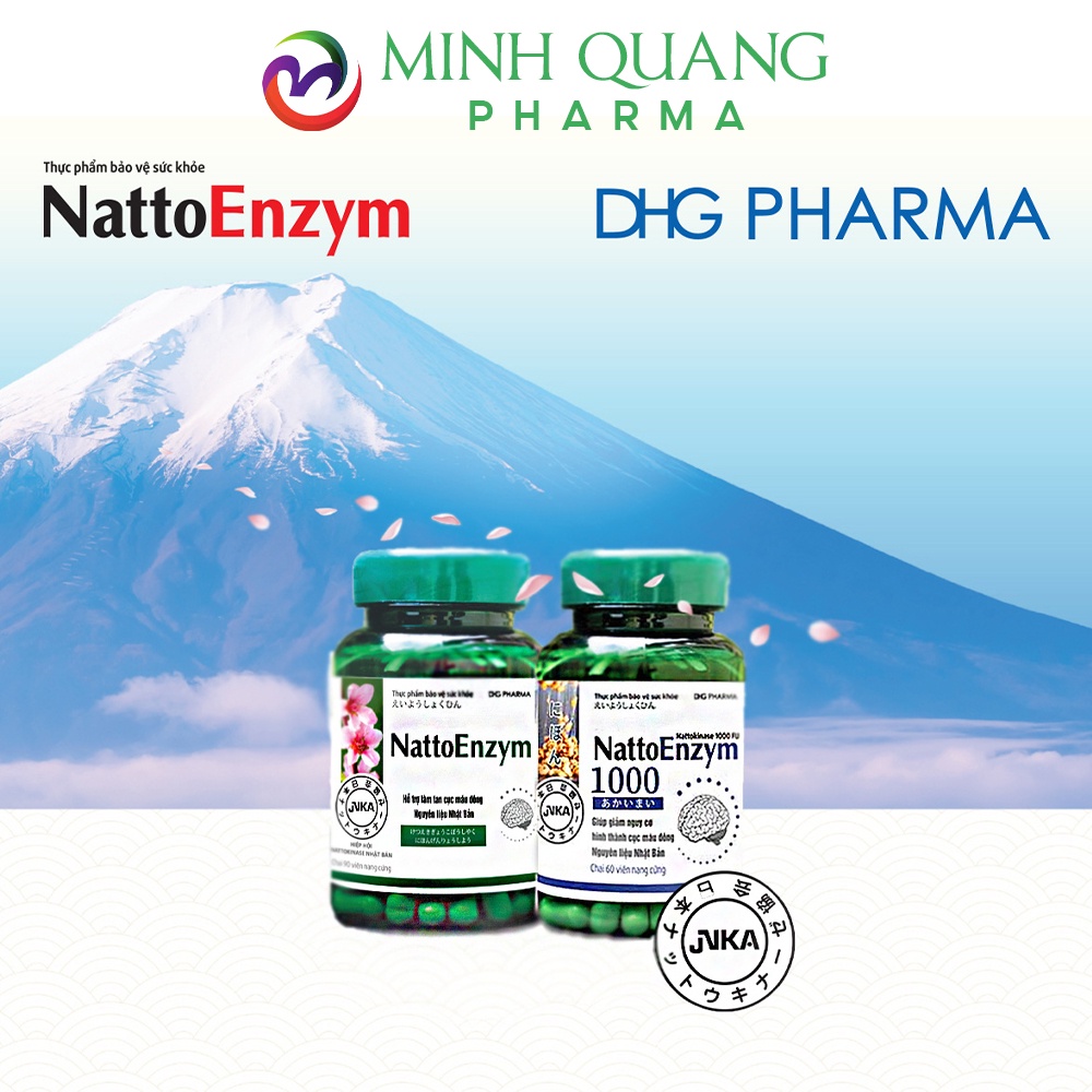 Viên uống NATTOENZYM DHG 1000 FU hỗ trợ làm tan cục máu đông, phòng ngừa tai biến mạch máu não