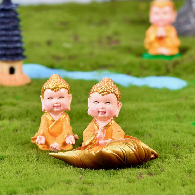 Mô hình Phật Tam Tạng với lá Bồ Đề trang trí tiểu cảnh, làm quà lưu niệm, cầu may mắn bình an