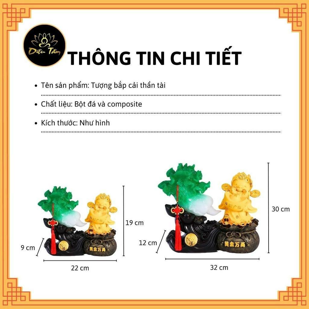 Tượng bắp cải thần tài trang trí bàn làm việc, ban thờ thần tài đồ thờ cúng phong thủy-Diệu Tâm mã tuong bap cai than ta