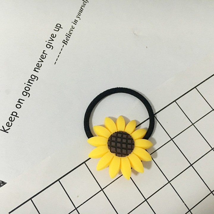 Dây chun buộc tóc hình hoa hướng dương Smile Sunflower thời trang dễ thương siêu co dãn youngcityshop 30.000