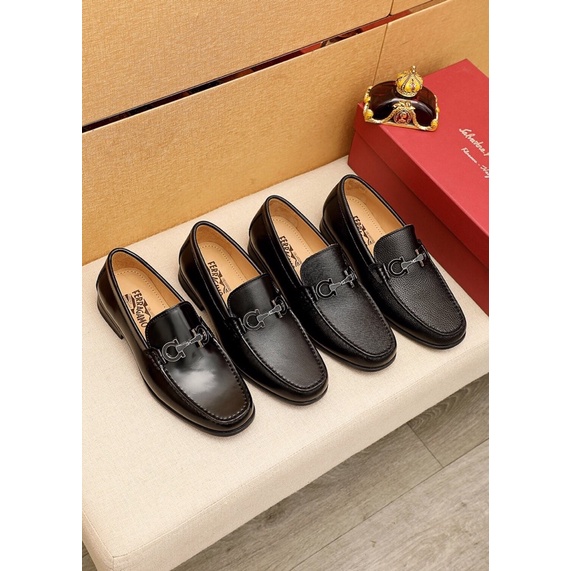 Giày tây lười nam da thật thương hiệu Salvatore Ferragamo cao cấp