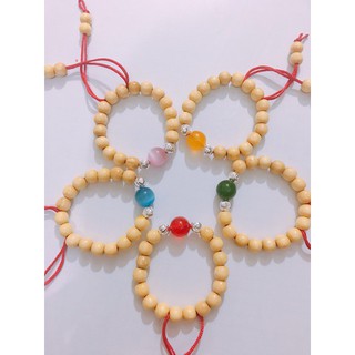 Vòng dâu tằm cho bé - 2 bạc 1 đá mệnh