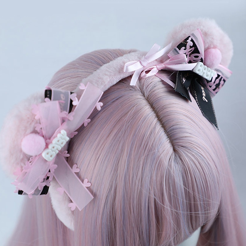 Băng Đô Tai Gấu Bông Hóa Trang Lolita