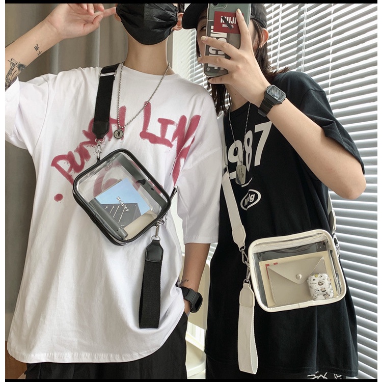 Túi Đeo Chéo Vai Hình Vuông Nhỏ Trong Suốt Phong Cách Nhật Bản Thời Trang Cho Nữ