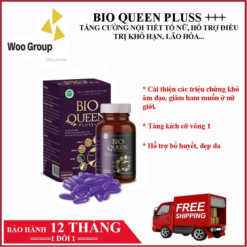 [CHÍNH HÃNG] Tăng cường nội tiết tố nữ, hỗ trợ điều trị khô hạn, lão hóa,tăng kích thước vòng 1, BIOQUEEN PLUSS-WOOGROUP