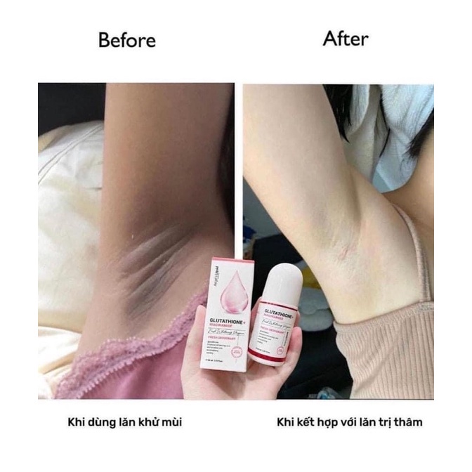 [3 tặng 1] Lăn nách mờ thâm ANGEL'S LIQUID Glutathione Plus 60ml khử mùi hôi nách dưỡng trắng nách - Kazila