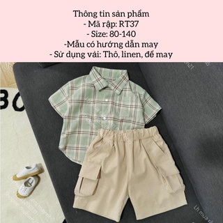 Rập giấy may áo sơ mi+ quần bé trai_RT37
